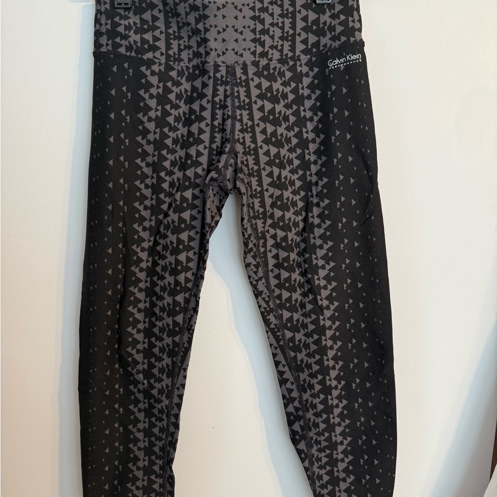 Calvin Klein Black and Gray Geometric Leggings